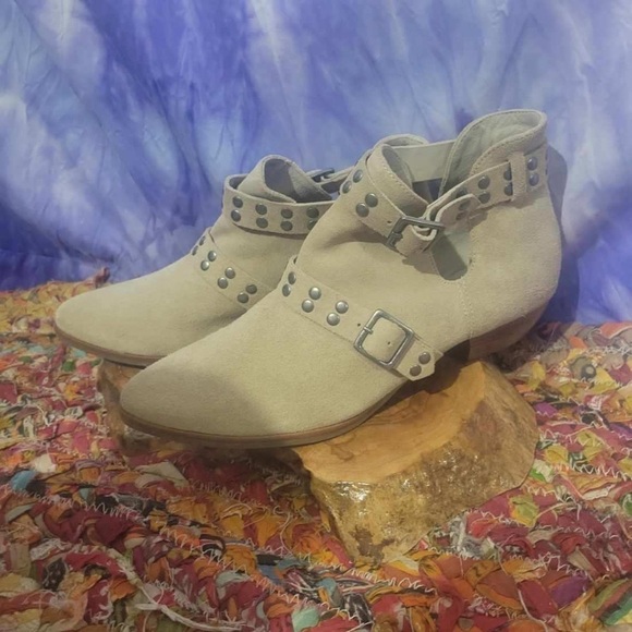 NWOT Free People Women’s Tan Suede Leather Booties Matisse Neil Western Size 9M - Picture 10 of 12
